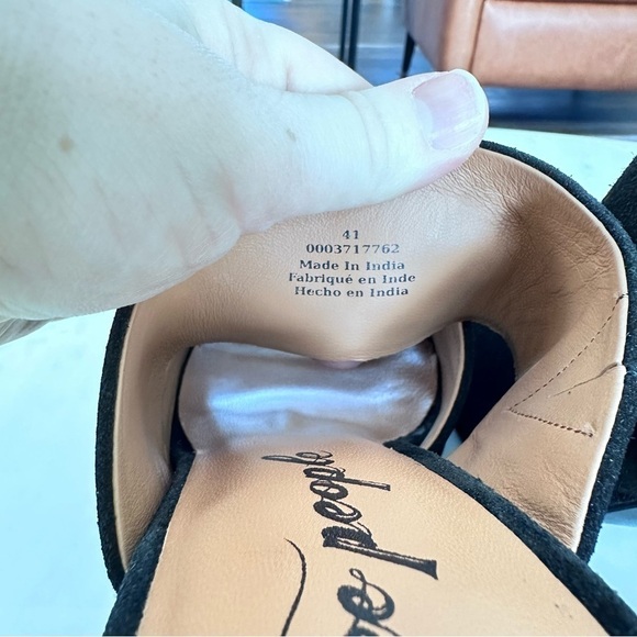 Free People Love is Everywhere Black Velvet‎ Platform Sandals Women's Size 11 - Picture 6 of 9